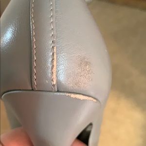 Damage on gray heels
